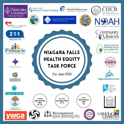 sponsor logos for niagara falls health equity task force 