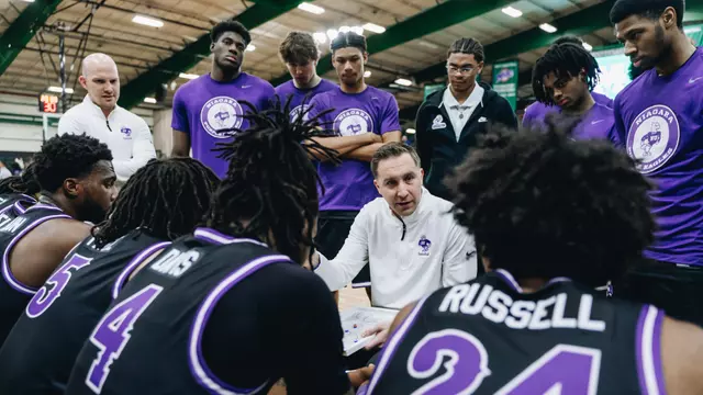 Basketball team huddle