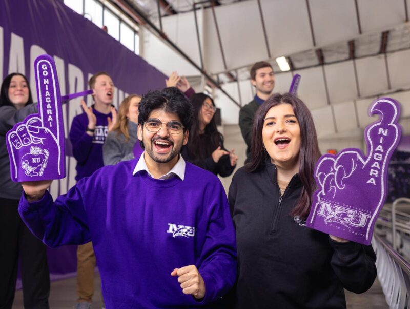 Niagara University Students cheering at Open House and Revisit Day
