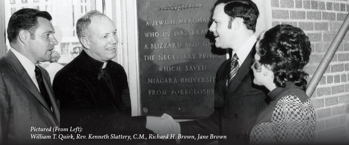 William T Quirk, Rev. Kenneth Slattery, C.M., Richard H. Brown, and Jane Brown