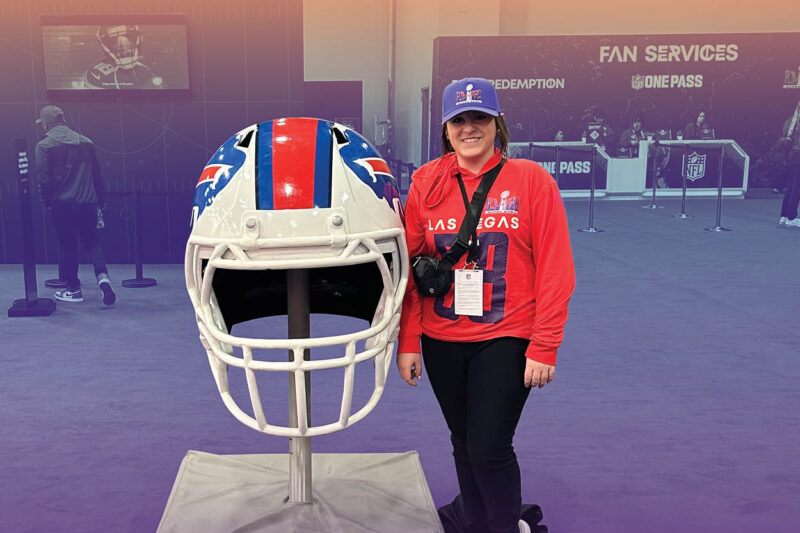 Student Smiling at Super Bowl Experiences
