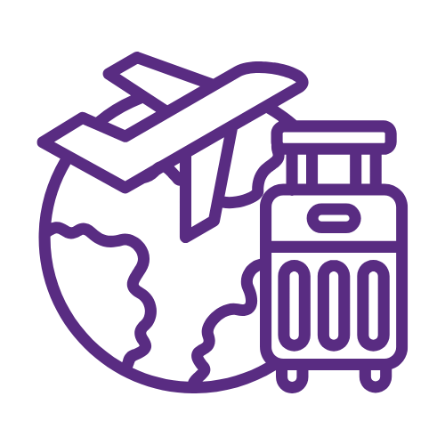 Airplane and suitcase over the globe