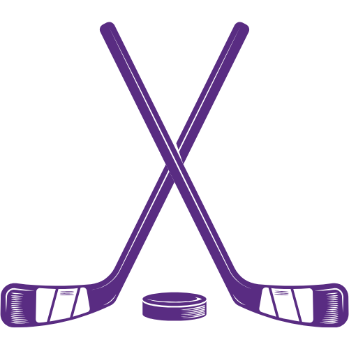 Two Hockey Sticks and a puck