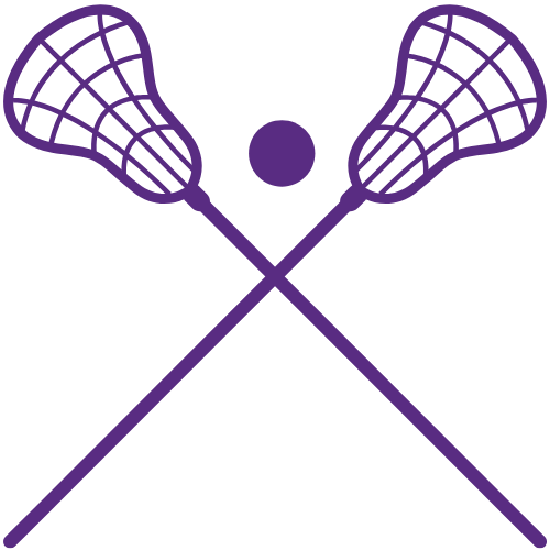 Two lacrosse sticks and a ball