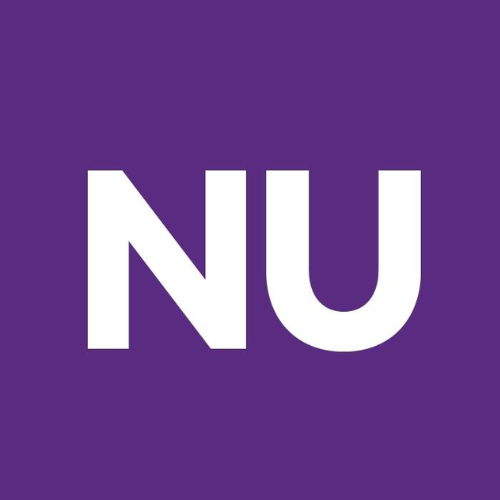 Letters NU with purple background