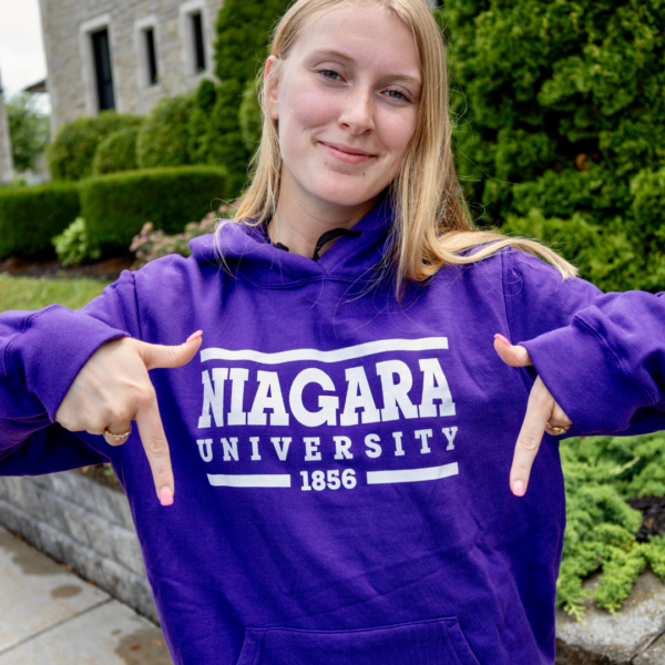 NU Student in Hoodie