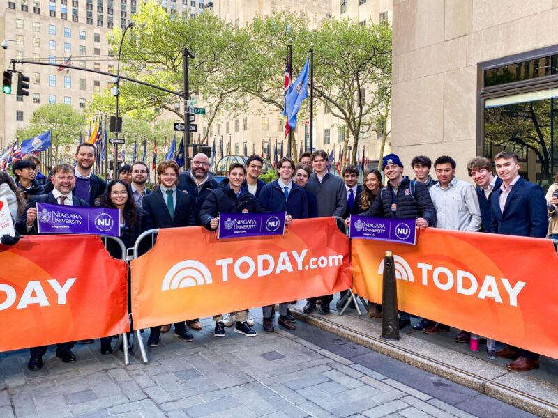 Business student on the today show set
