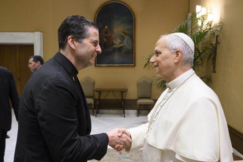 Father Maher meeting Pope Leo XIV