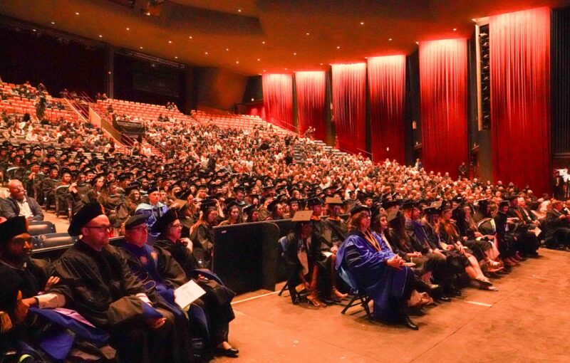 A crowd from graduation